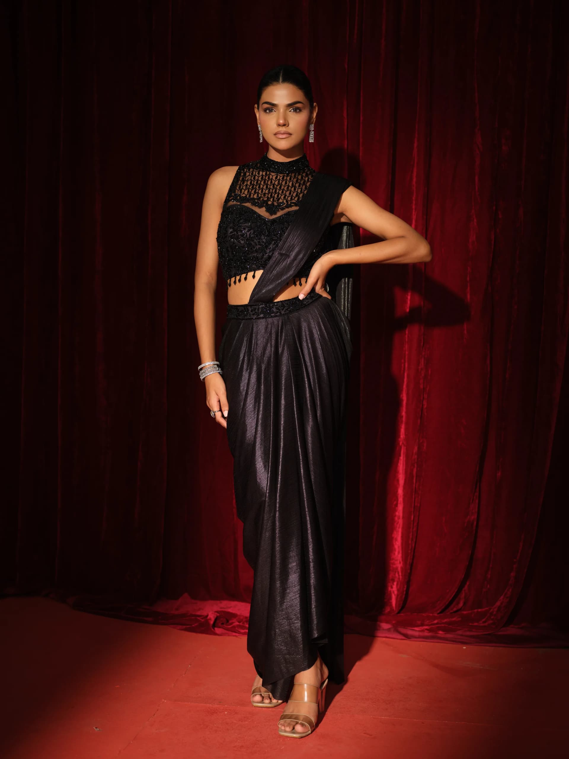 Midnight Banarasi Drape